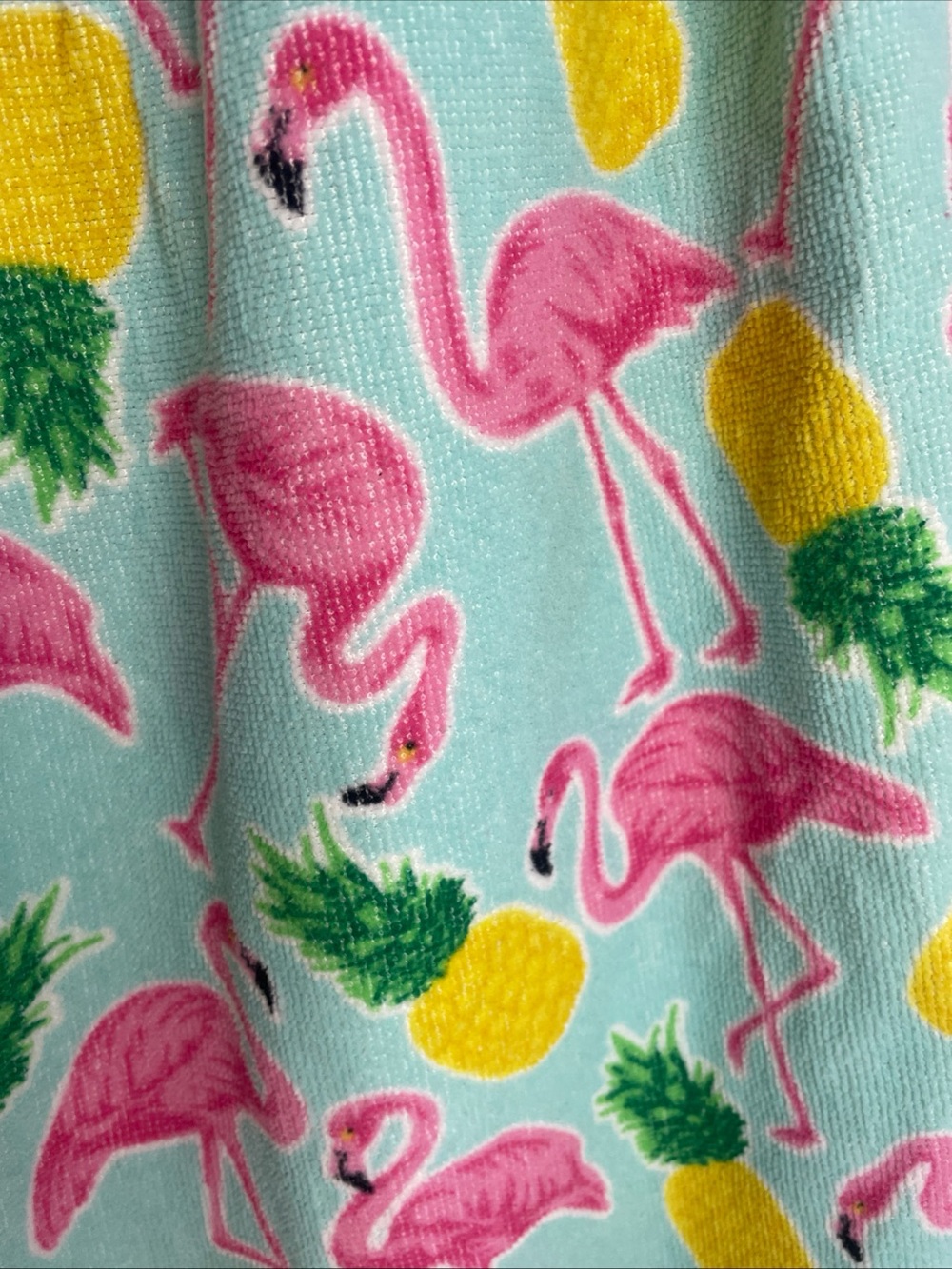 Simple By Design Terry Cloth Wrap Around Towel Flamingo Tropical Print Elastic - Picture 8 of 10